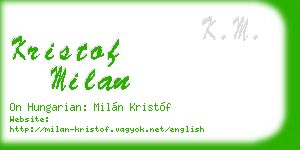 kristof milan business card