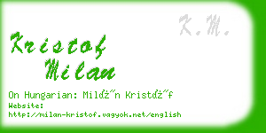 kristof milan business card